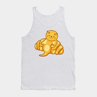 Kawaii Croissant Kitten Cat Lover Tank Top